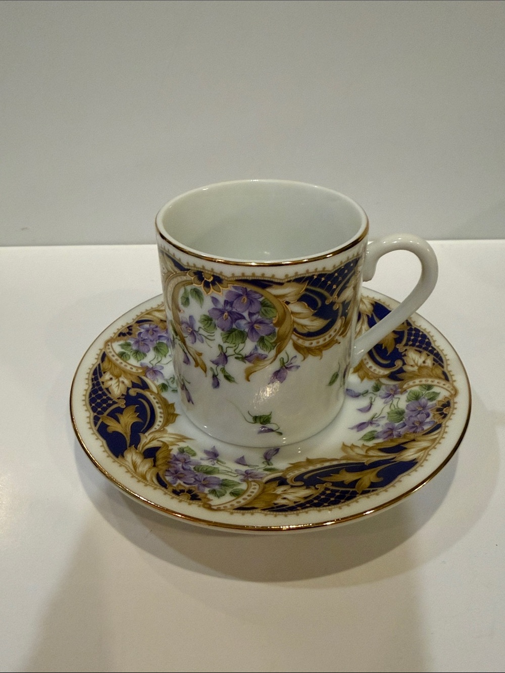 Andrea By Sadek Demataisse Cup & Saucer Set - Royal Violets - Picture 1 of 11